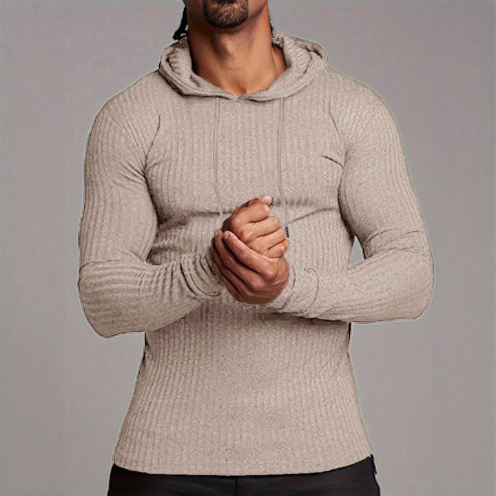 Herren Kapuzenpullover mit trendigem Rippdesign Aliams