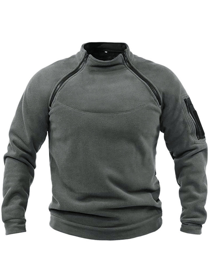 Herren Fleece-Hoodie mit hohem Kragen und praktischem Reißverschluss Aliams