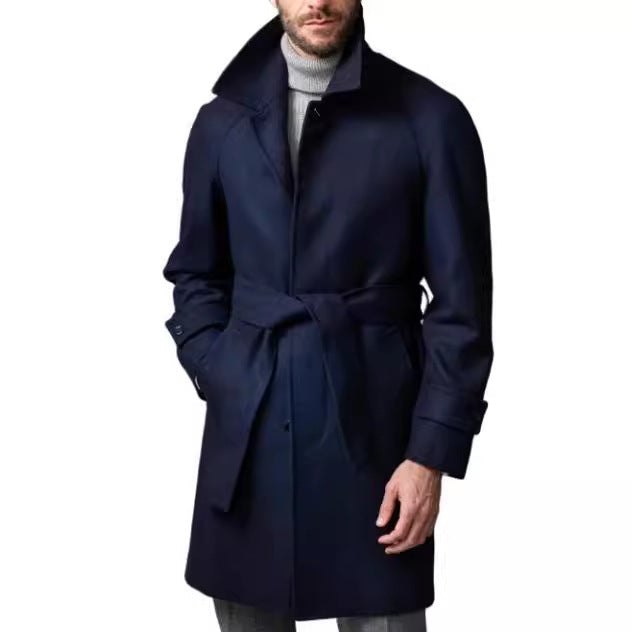 Herren eleganter Doppelreiher-Wollmantel Aliams