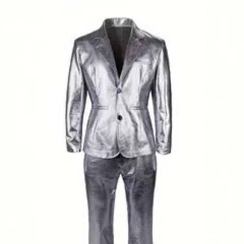 Herren Glamouröser Satin-Anzug Aliams