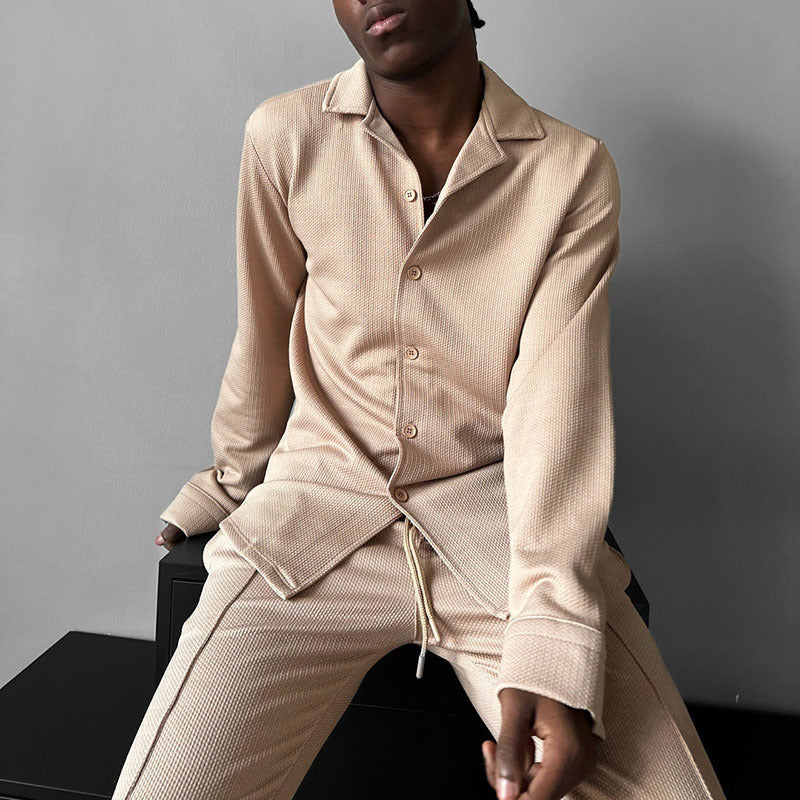 Herren elegantes langärmliges Hemd mit strukturiertem Design Aliams