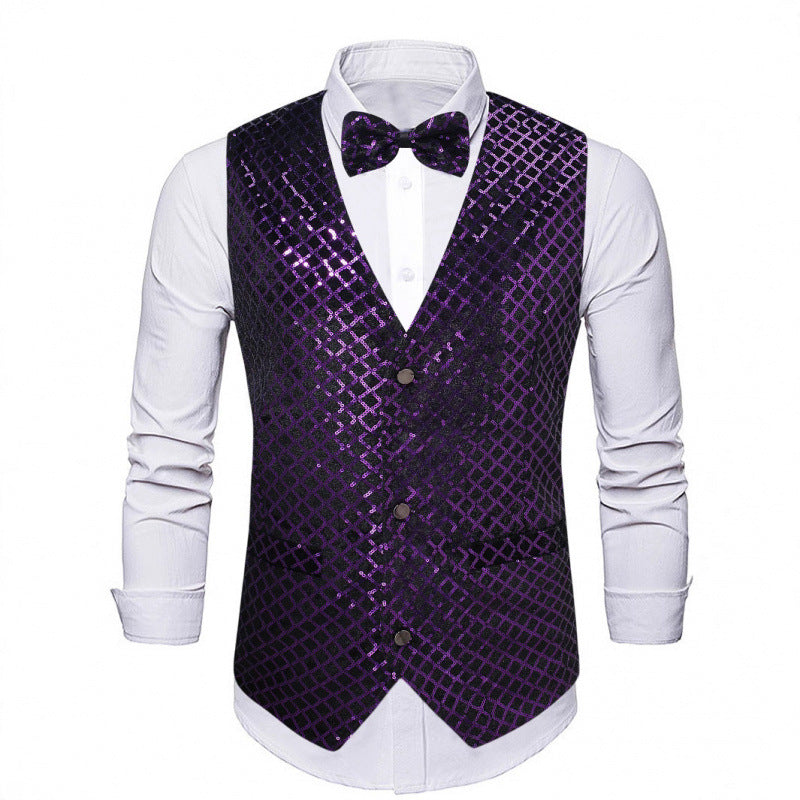 Herren Glamouröse Pailletten-Weste Aliams