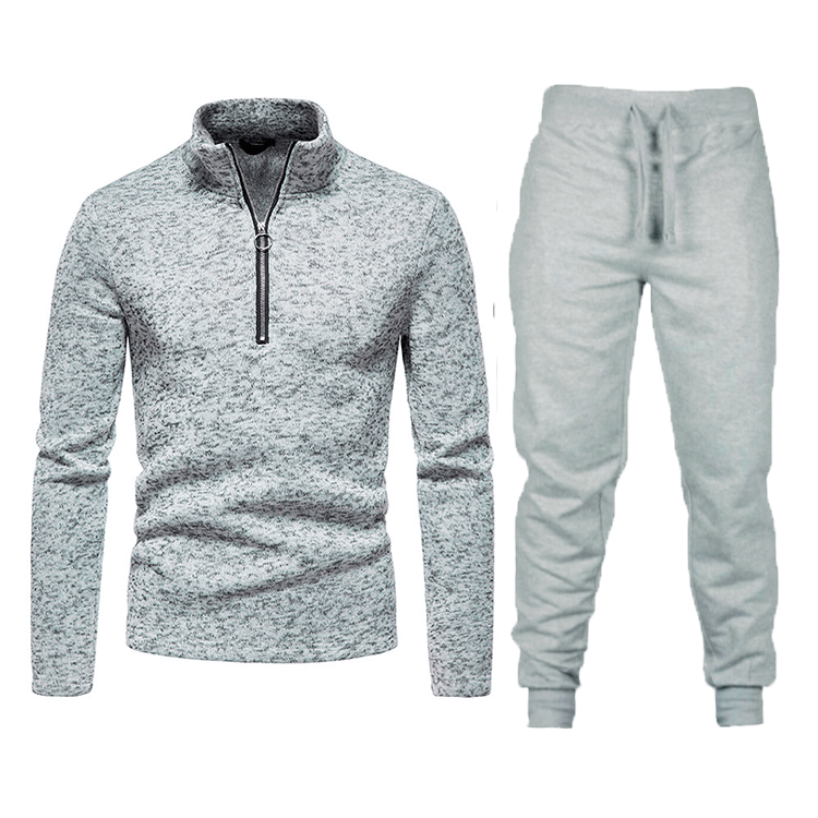 Herren Sportliches Fleece Trainingsanzug-Set mit Reißverschluss Aliams