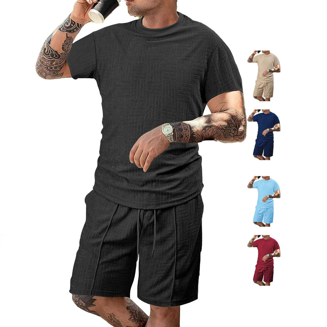 Herren Sport-Outfit mit atmungsaktivem Kurzarmshirt und Shorts Aliams