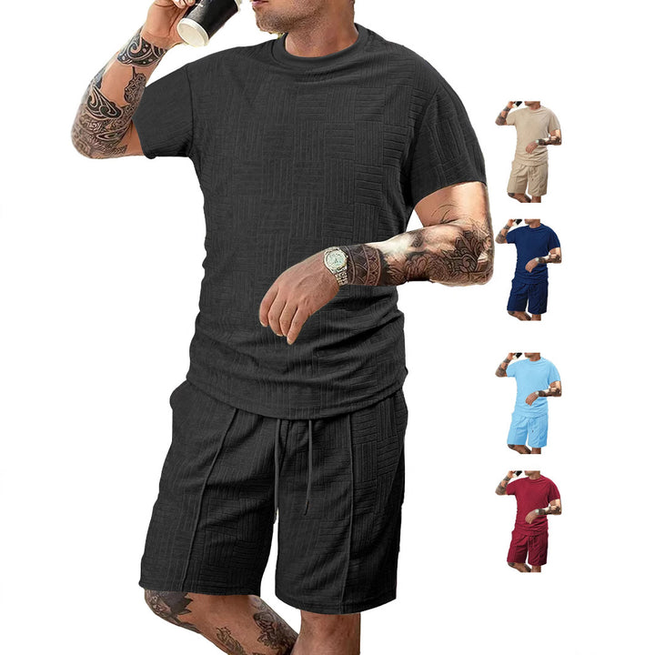 Herren Sport-Outfit mit atmungsaktivem Kurzarmshirt und Shorts Aliams