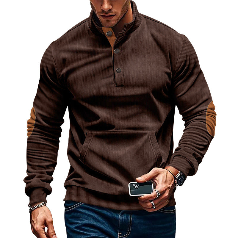 Herren Sportlicher Pullover mit praktischem Knopfverschluss und komfortablem Schnitt Aliams