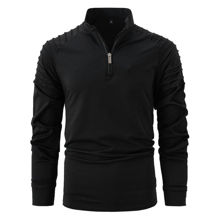 Herren Sportliches Langarmshirt mit Reißverschluss und Rippdetails Aliams