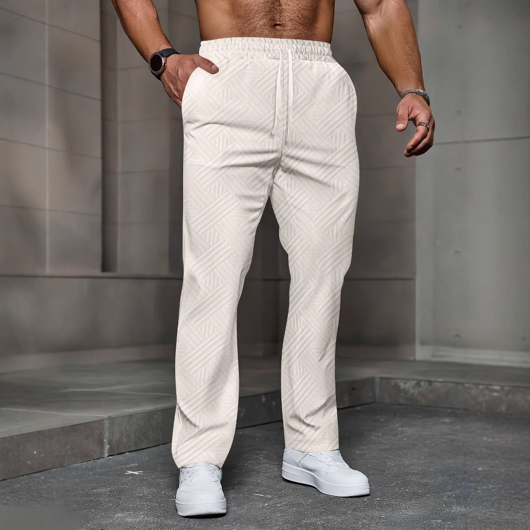 Herren Freizeithose mit elastischem Bund und strukturiertem Design Aliams