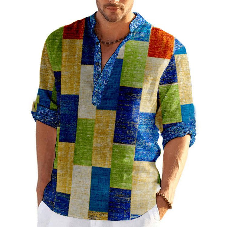 Herren Kurzarm-Hemd mit kreativem Karomuster Aliams