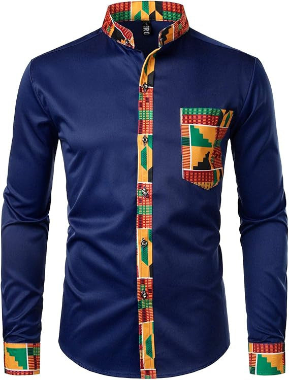 Herren Hemd mit ethnischen Akzenten Aliams