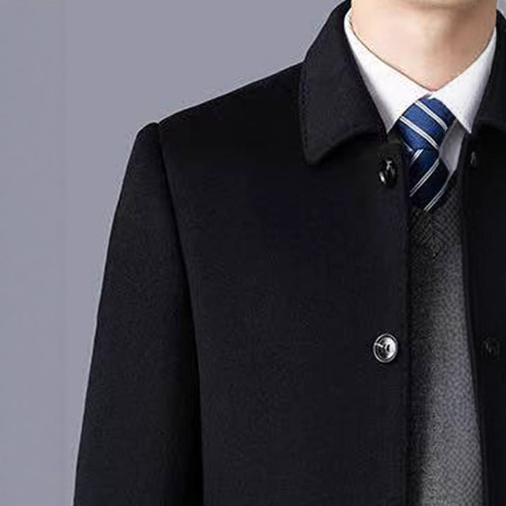 Herren klassischer Übergangs-Mantel aus hochwertigem Wollgemisch Aliams