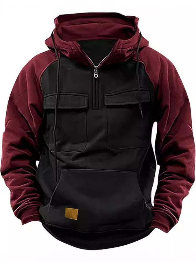 Herren stylischer Kapuzenpullover mit funktionalen Taschen Aliams