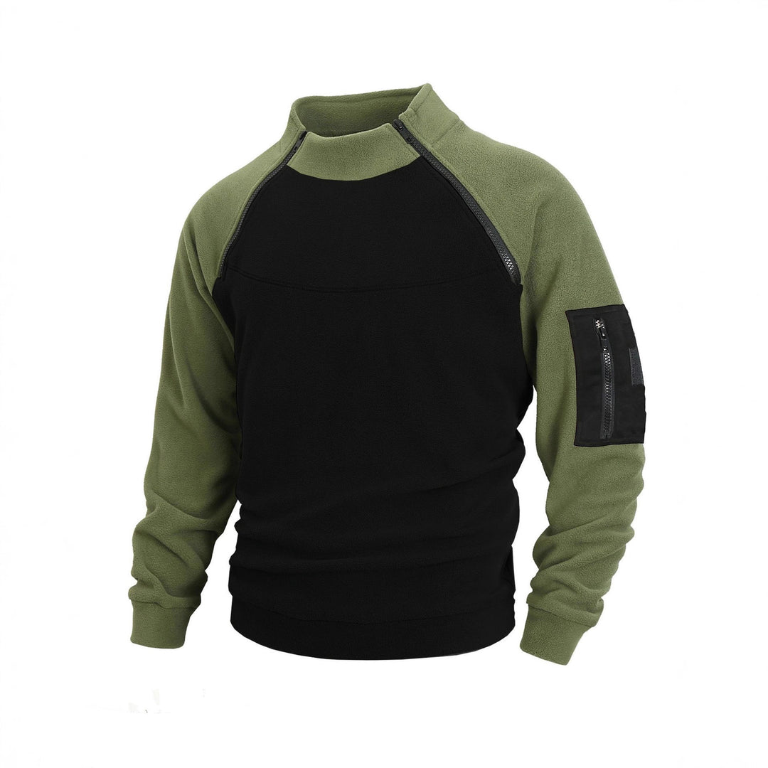 Herren Fleece-Pullover mit hochschließendem Kragen und praktischen Reißverschlussdetail Aliams