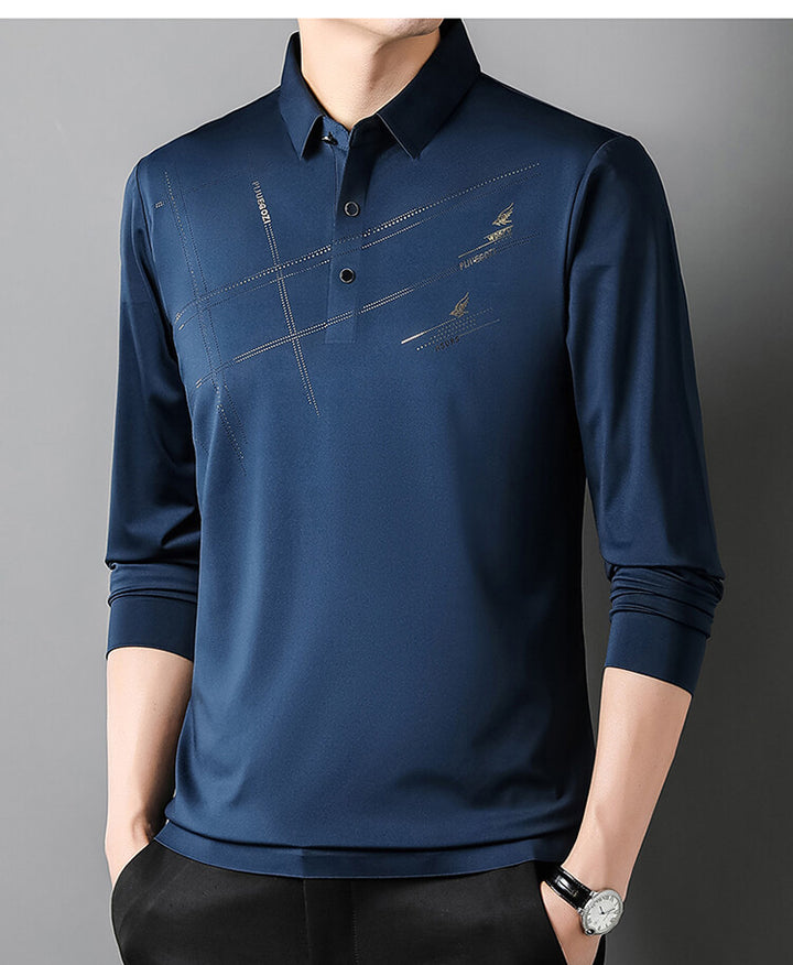 Herren Sportliches Langarm Poloshirt mit innovativem Design Aliams