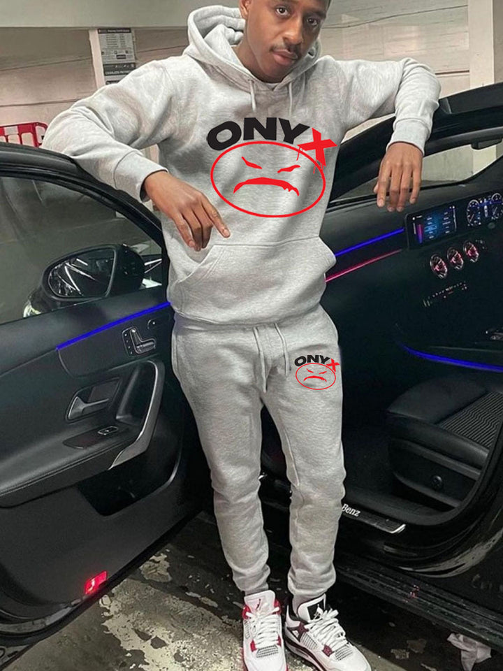 Herren Hoodie- und Jogginghose-Set mit markantem Grafikdesign Aliams