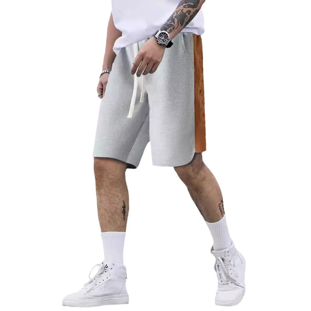 Herren stylische Freizeithose mit atmungsaktiver Struktur und seitlichen Kontraststreifen Aliams