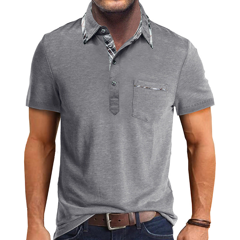 Herren elegantes Poloshirt mit modernem Kragen und kontrastierendem Design Aliams