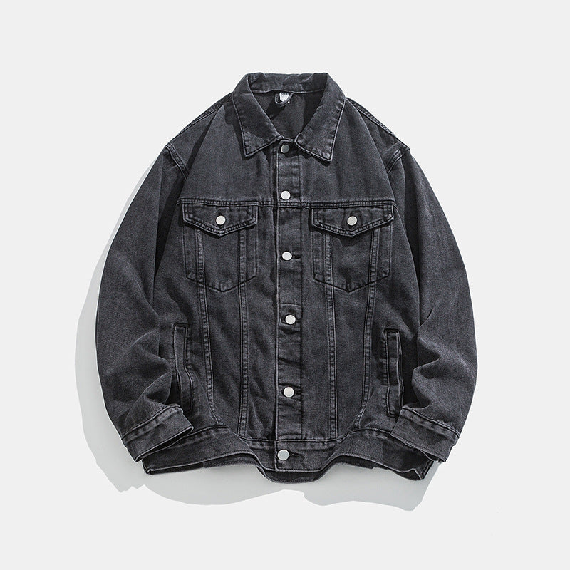 Herren klassische Denim Jacke mit schmalem Schnitt Aliams