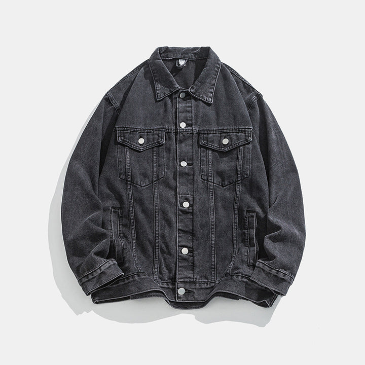 Herren klassische Denim Jacke mit schmalem Schnitt Aliams