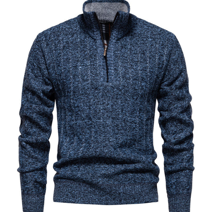 Herren Pullover mit Stehkragen und Zipper Aliams