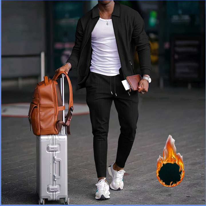 Herren sportliches Freizeitanzug mit strukturiertem Design und elastischem Bund Aliams