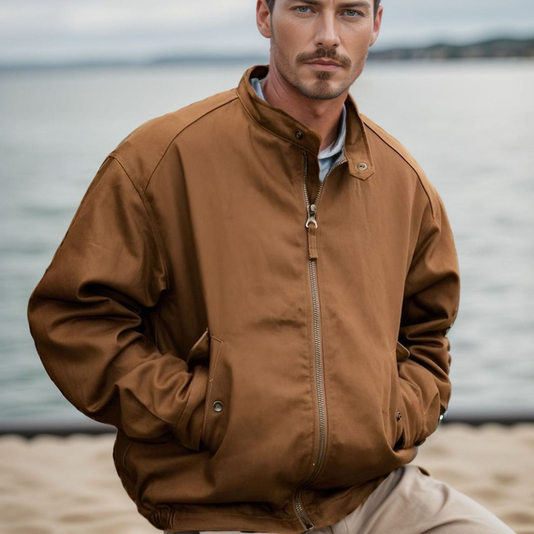 Herren funktionale Freizeitjacke im sportlichen Design mit gerundetem Kragen Aliams