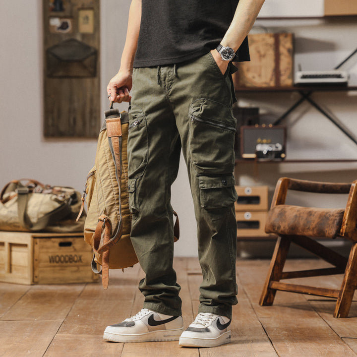 Herren robuste Cargo-Hose mit vielseitigen Taschen und verstellbarem Bund Aliams