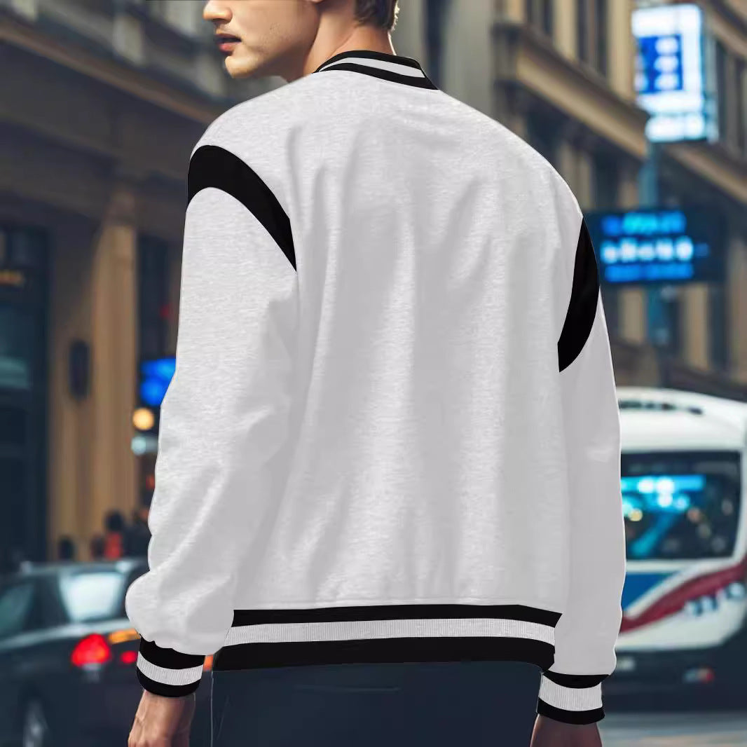 Herren stylische Collegejacke mit kontrastierenden Ärmeln und atmungsaktiven Materialien Aliams