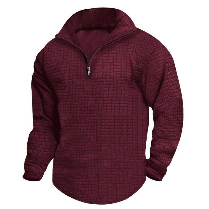 Herren Wärmeisolierter Pullover mit halbhohem Kragen und strukturierter Oberfläche Aliams