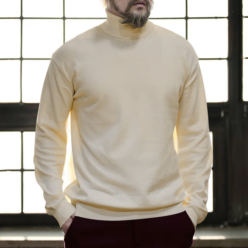 Herren eleganter Stehkragenpullover aus hochwertiger Baumwollmischung Aliams