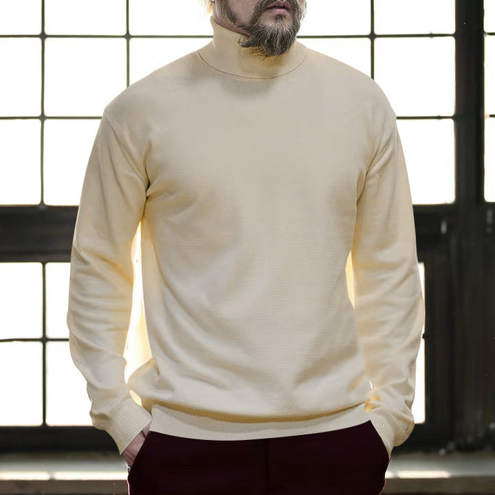 Herren eleganter Stehkragenpullover aus hochwertiger Baumwollmischung Aliams