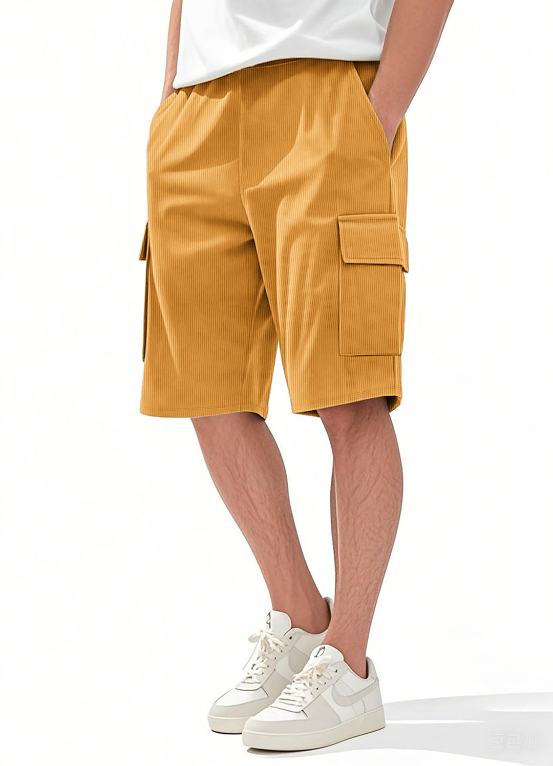 Herren Cargo-Shorts im modernen Streifen-Design mit praktischen Taschen Aliams