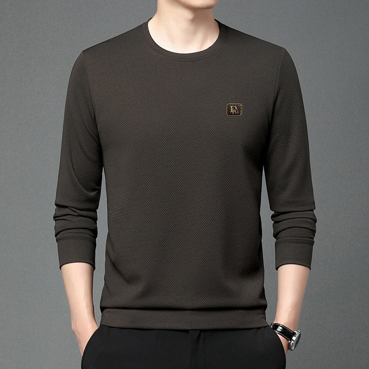 Herren hochwertiger Rundhals-Pullover mit strukturiertem Gewebe und modischem Design Aliams