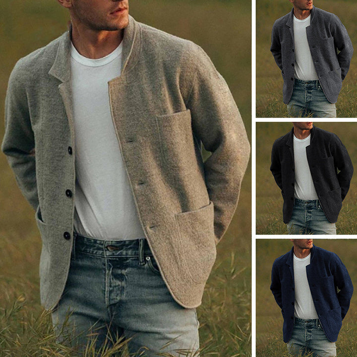 Herren Cardigan-Jacke mit praktischen Taschen und modernem Schnitt Aliams