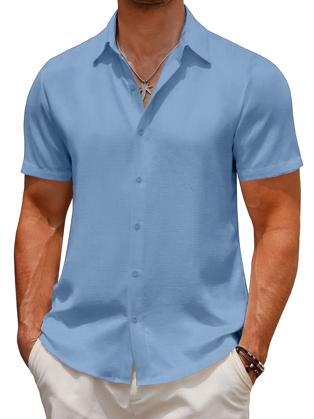 Herren Elegantes Kurzarmhemd mit Modernem Schnitt Aliams