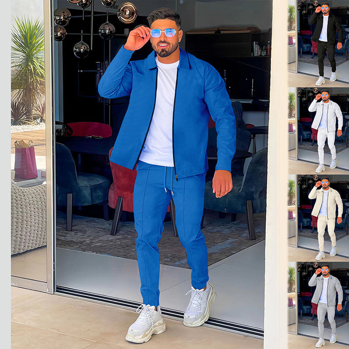 Herren sportliches Set mit Reißverschluss und bequemer Jogginghose Aliams