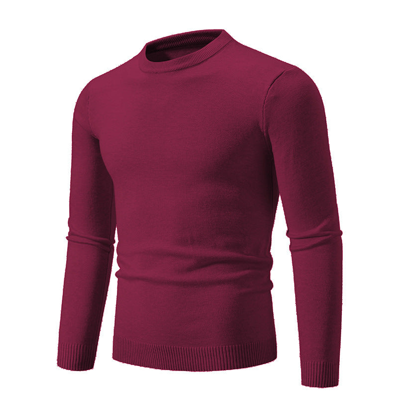 Herren klassischer Rundhals-Pullover aus weichem Strick Aliams