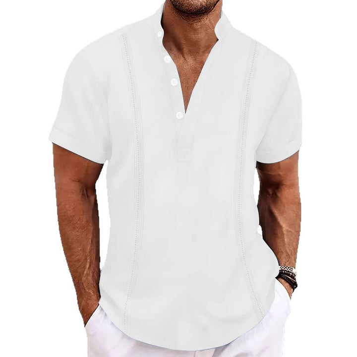 Herren Poloshirt mit modernem Knopfleisten-Design und atmungsaktiver Struktur Aliams