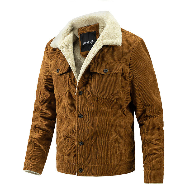 Herren Kordjacke mit weichem Teddyfutter Aliams