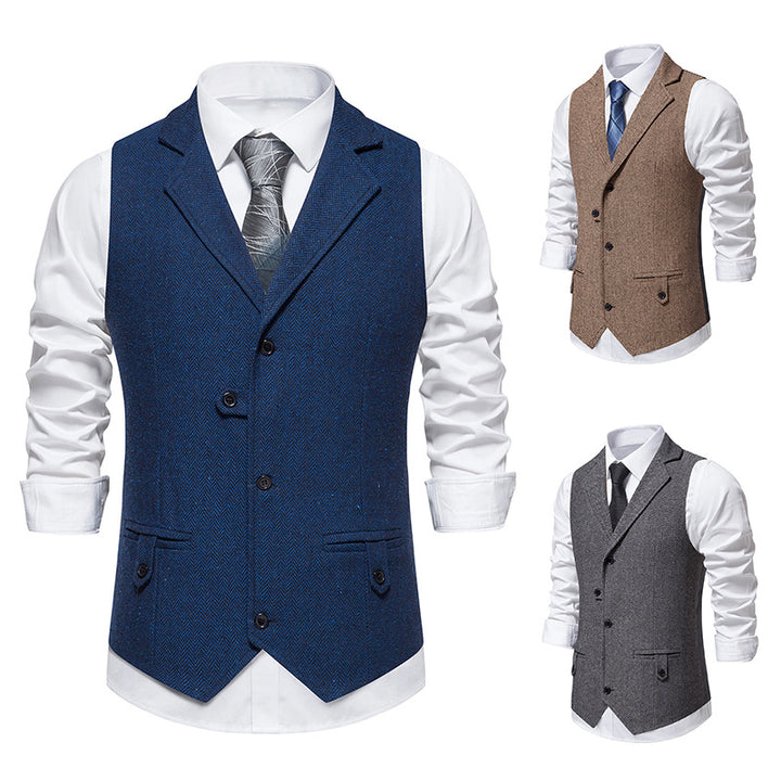 Herren elegante Weste mit modernem Hahnentritt-Muster Aliams