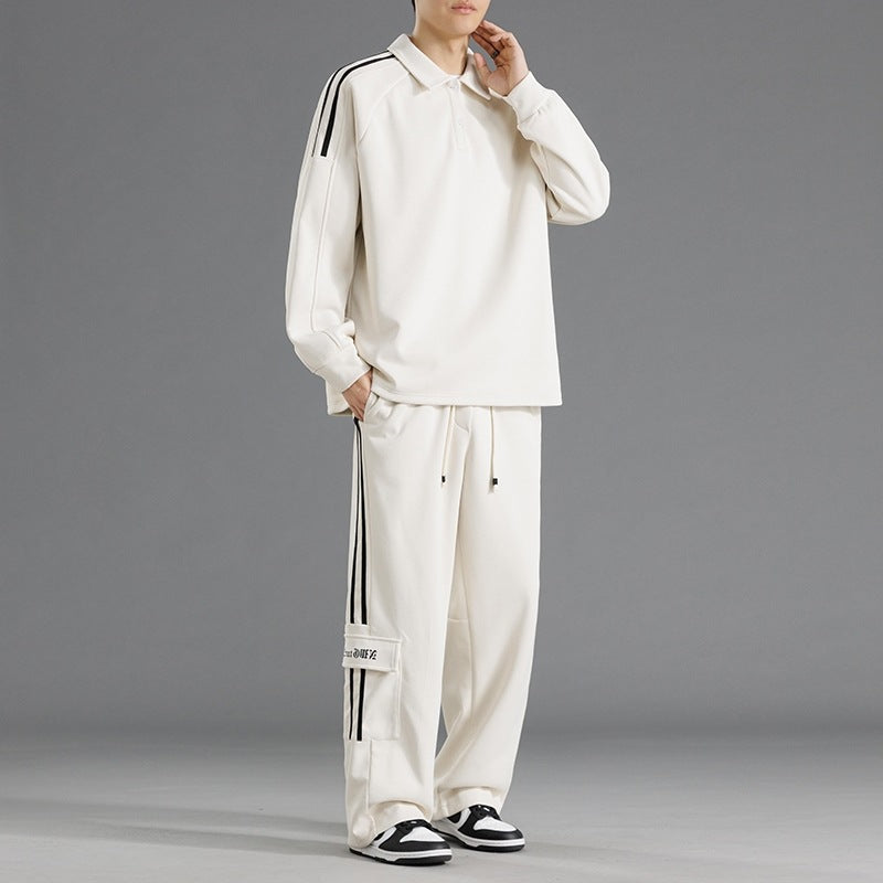 Herren Sportliches Freizeit-Set mit hohem Kragen und praktischen Taschen Aliams