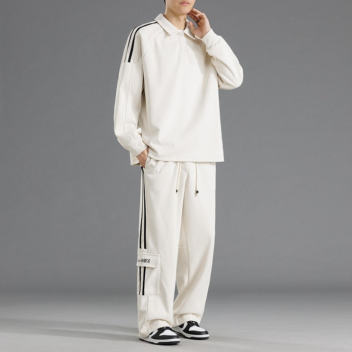 Herren Sportliches Freizeit-Set mit hohem Kragen und praktischen Taschen Aliams