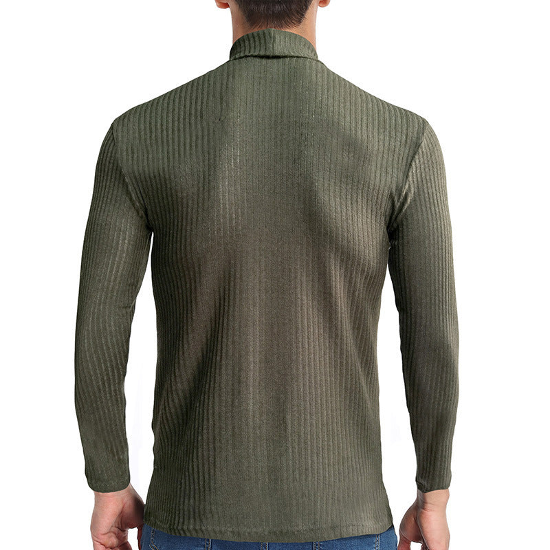 Herren feiner Rollkragenpullover aus strukturiertem Strick Aliams