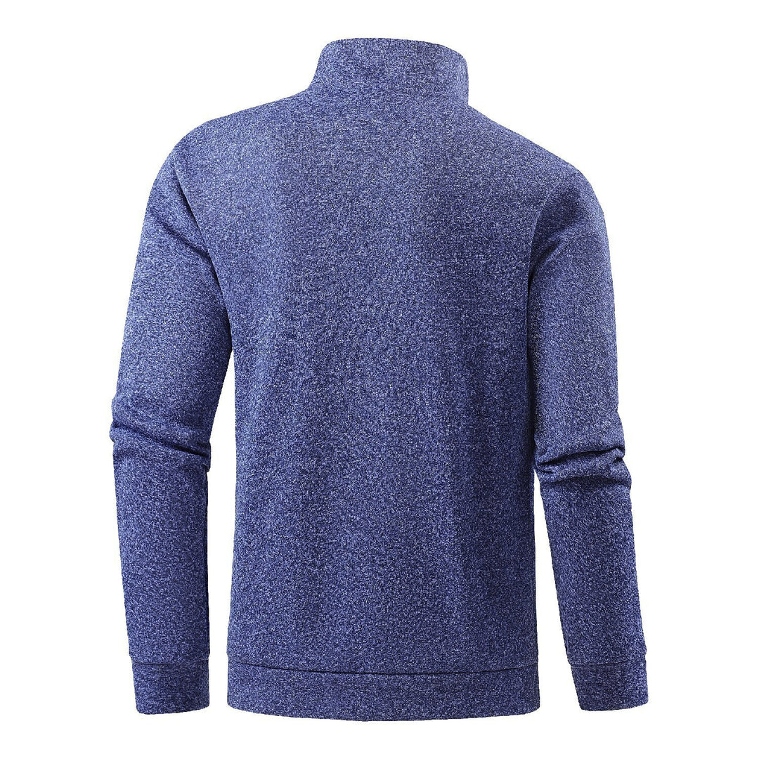 Herren Hochkragen Fleece-Pullover mit Reißverschluss Aliams