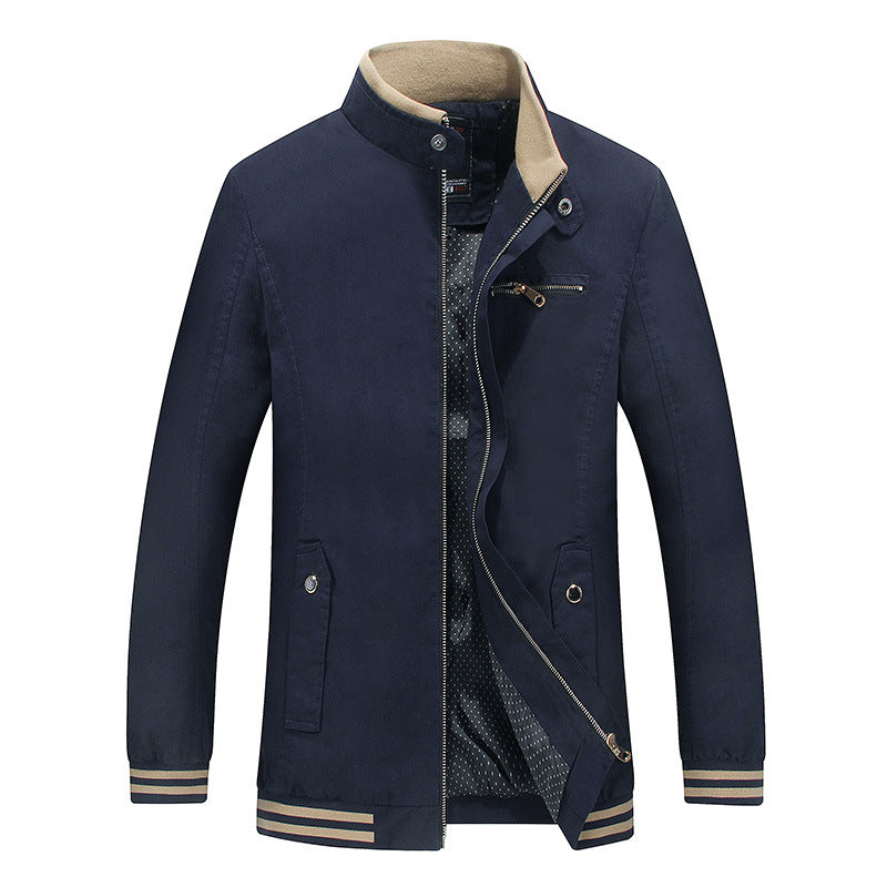 Herren sportliche Übergangsjacke mit Kinnschutz und praktischen Taschen Aliams