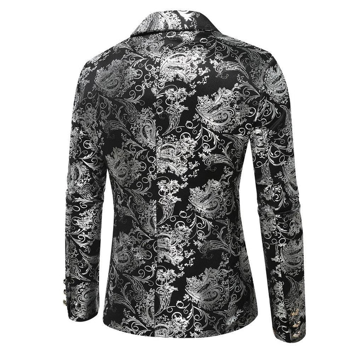 Herren eleganter Goldmuster Blazer Aliams