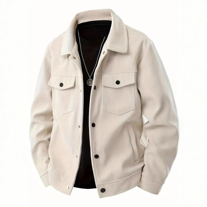 Herren strukturiertes Oberteiljacke mit praktischen Taschen Aliams