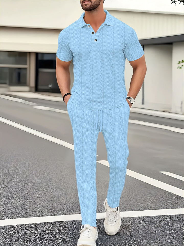 Herren Freizeitanzug mit strukturiertem Oberteil und bequemen Jogginghosen Aliams