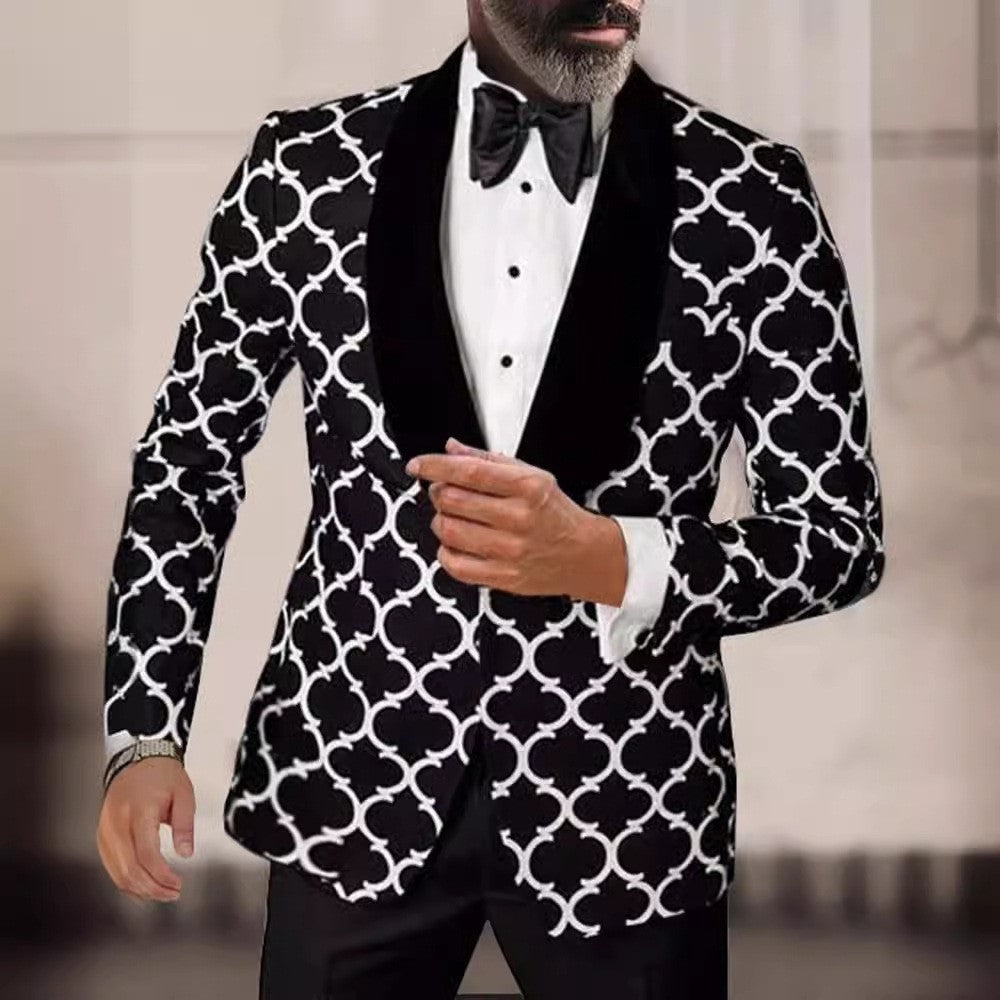 Herren eleganter Designer-Sakko mit auffälligem Muster Aliams
