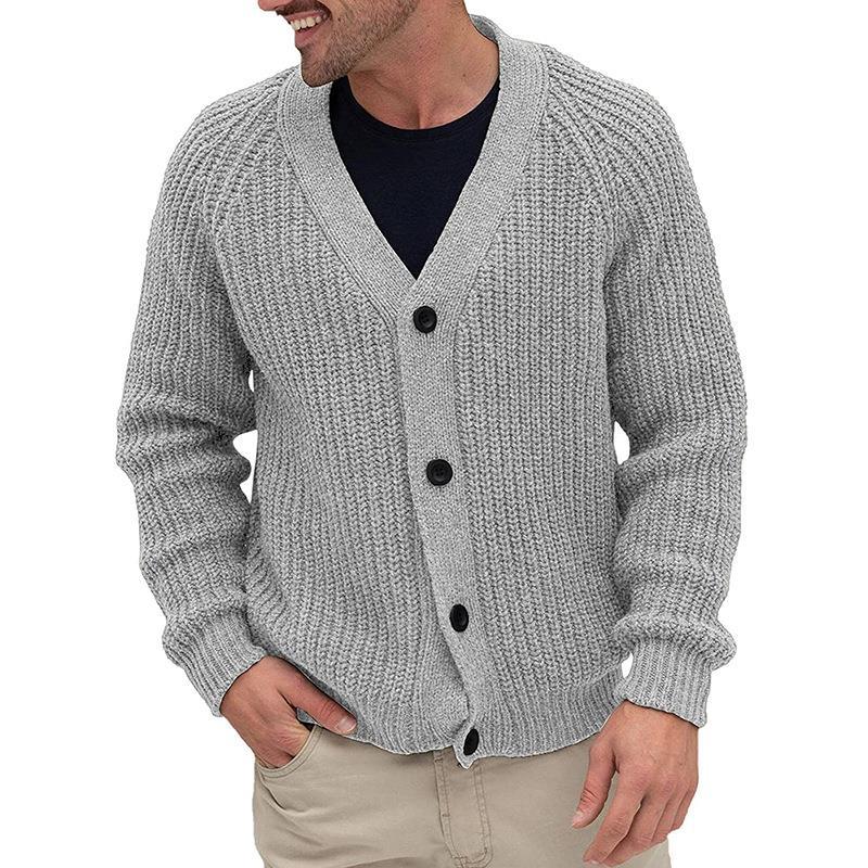 Herren Grobstrickjacke mit Knopfleiste Aliams